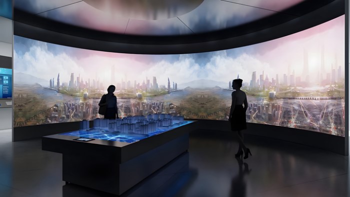 弧幕投影在展廳中的使用意義和優(yōu)勢-蘇州好奇數(shù)字科技有限公司