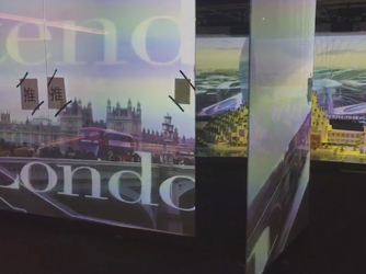 上海天安千樹房地產(chǎn)項(xiàng)目-企業(yè)展廳通電玻璃門和投影的互動(dòng)演繹